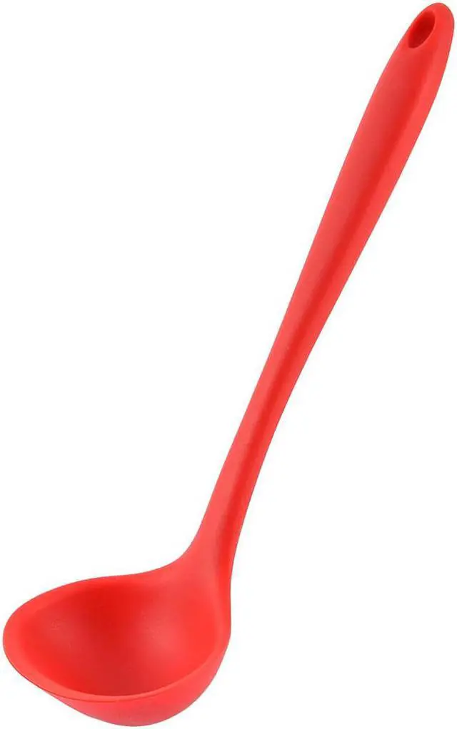 Main image of Unique Bargains Red Silicone Heat Resistant Cooking Tools Water Soup Scoop Spoon Ladle
