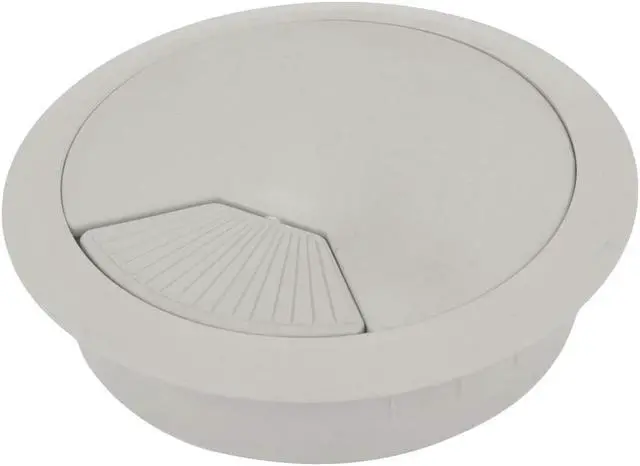 Main image of Unique Bargains Off White Plastic 80mm Hole Dia Desk Computer Cable Line Box Cover Cap