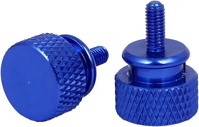 Alt view image 2 of 3 - Computer PC Case Aluminum Alloy Knurled Thumb Screws Royal Blue M3x7mm 4pcs