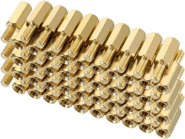 Unique Bargains 80pcs M3 10+6mm Female Male Thread Brass Hex
