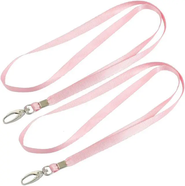 Main image of Unique Bargains 2 Pcs Pink Nylon String Keys Card Holding Lanyard 16.1"