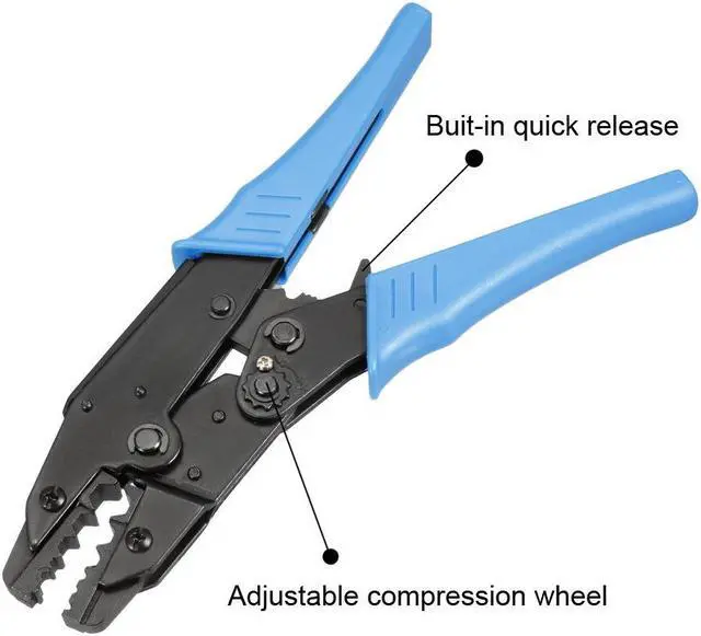 Alt view image 6 of 6 - Ratchet Crimping Press Plier Crimper Tool for 1.72mm 2.6mm 5.4mm 6.5mm 8.1mm Terminal or Bnc Connector