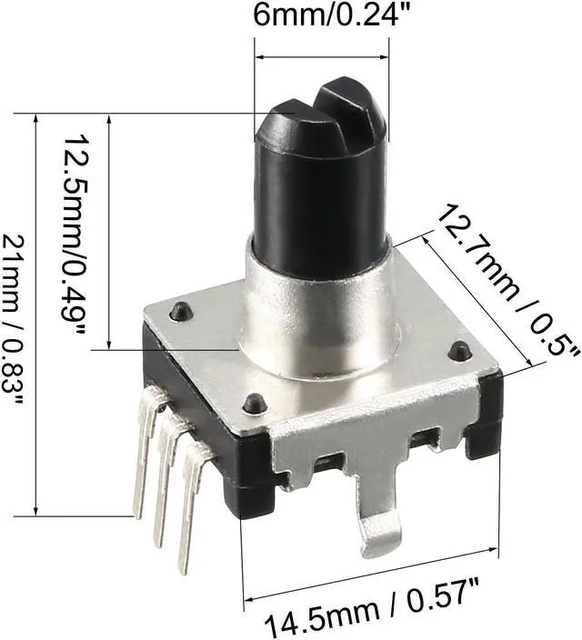 Alt view image 2 of 5 - 360 Degree Rotary Encoder Code Switch Digital Potentiometer EC12 5 Pins 14.3mm D-Shaft 5pcs