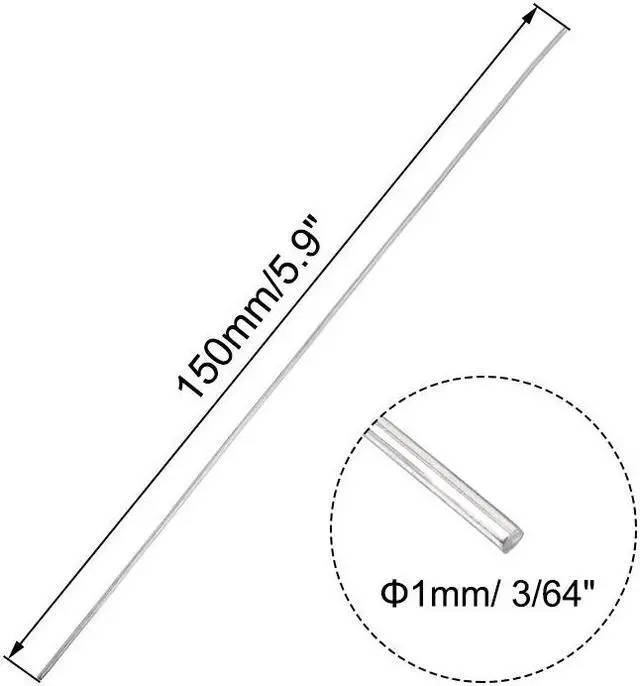 Alt view image 2 of 3 - 1mm x 150mm 304 Stainless Steel Solid Round Rod for DIY Craft - 10pcs