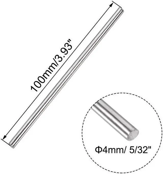 Alt view image 2 of 3 - 4mm x 100mm 304 Stainless Steel Solid Round Rod for DIY Craft - 2pcs