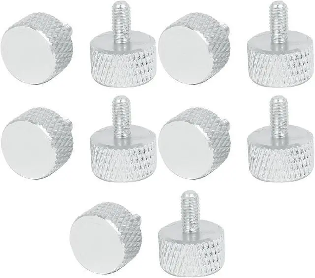 Main image of Computer PC Graphics Card Knurled Thumb Screws Silver Tone M3x6mm 10pcs