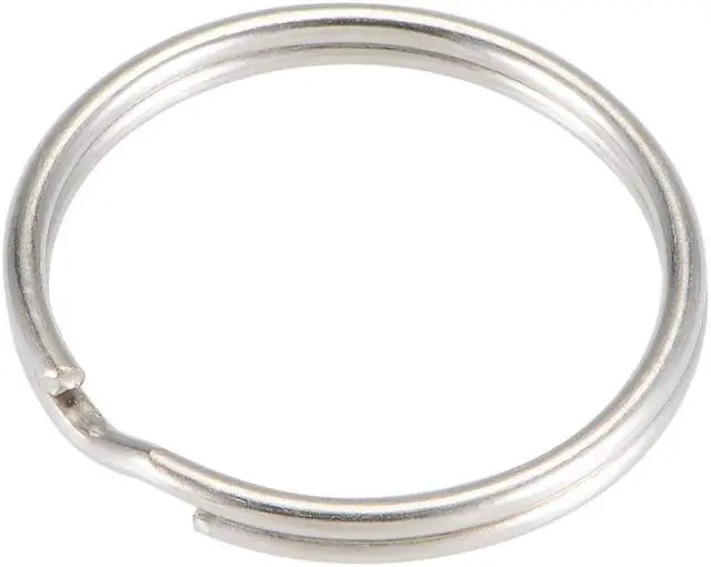 Main image of Split Key Ring 23mm Open Jump Connector for Lanyard Zipper Handbag, Nickel Plated Iron, Pack of 100