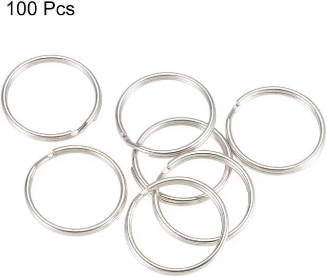 Alt view image 2 of 3 - Split Key Ring 23mm Open Jump Connector for Lanyard Zipper Handbag, Nickel Plated Iron, Pack of 100