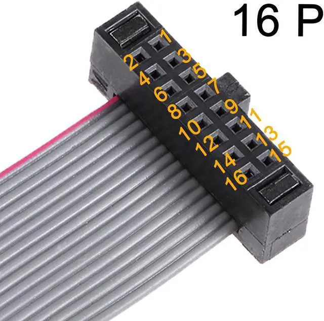 Alt view image 3 of 5 - IDC 16 Pins Connector Flat Ribbon Cable Female Connector 20cm 1.27mm Pitch,2pcs