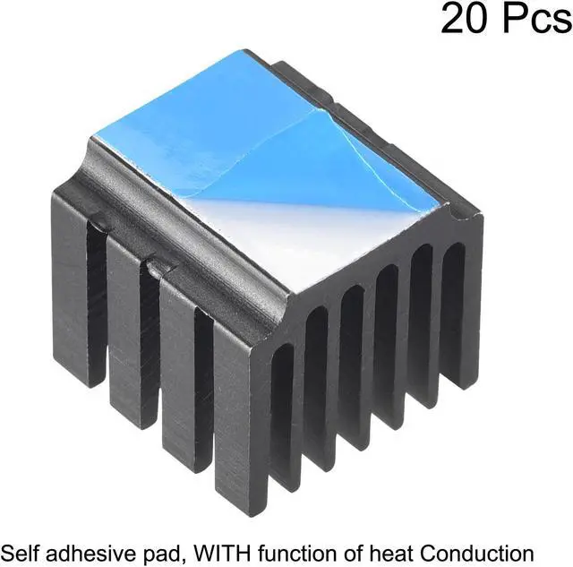 Alt view image 2 of 4 - 14.5x14x13mm Black Thermal Self Adhesive Aluminum Heatsink Electronic Radiators 20 Pcs
