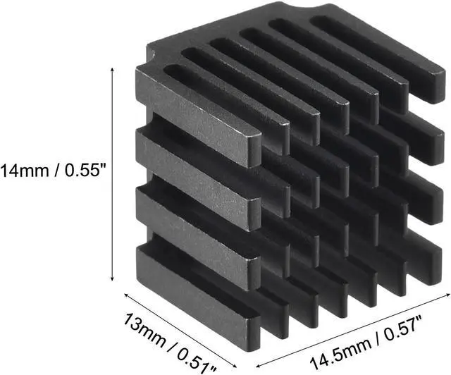 Alt view image 3 of 4 - 14.5x14x13mm Black Thermal Self Adhesive Aluminum Heatsink Electronic Radiators 20 Pcs