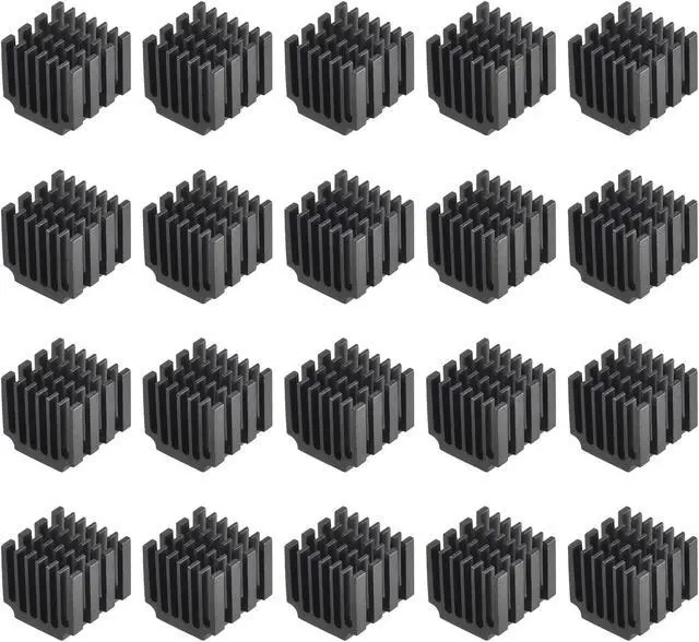 Main image of 14.5x14x13mm Black Thermal Self Adhesive Aluminum Heatsink Electronic Radiators 20 Pcs