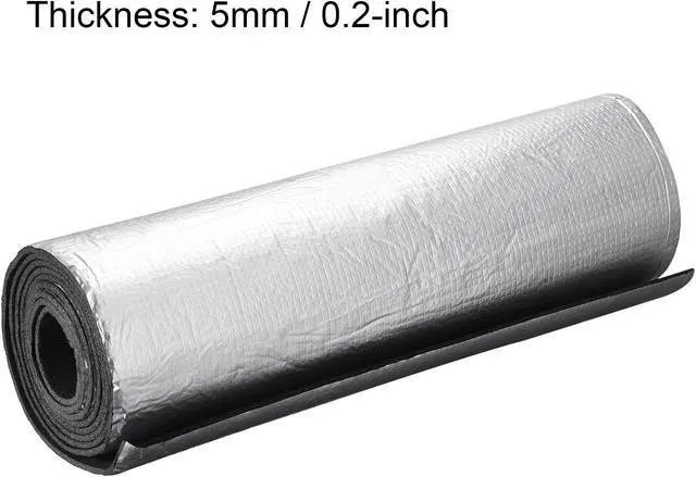 Alt view image 3 of 5 - Insulation Sheet, 3.0mx0.5mx5mm Embossed Aluminum Foil Waterproof Heat Resistant Thermal Barrier, for Roof Wall HVAC Duct Pipe, Rubber Foam