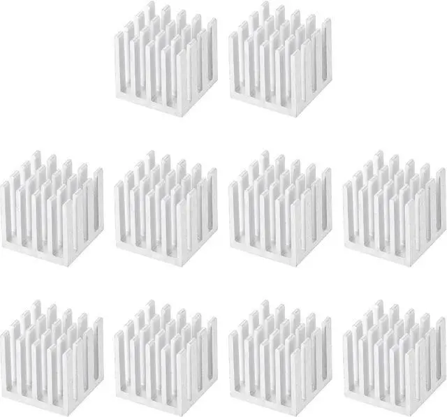 Main image of 15x15x15mm Aluminum Heatsink Radiator for MOS IC Chip Silver Tone 10 Pcs