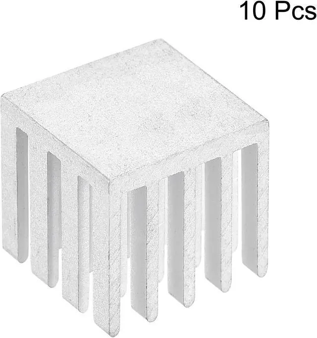 Alt view image 3 of 4 - 15x15x15mm Aluminum Heatsink Radiator for MOS IC Chip Silver Tone 10 Pcs