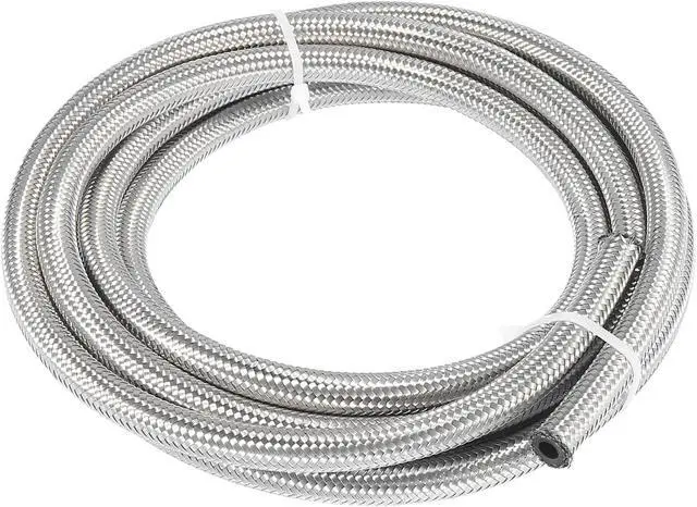 Main image of 10 Ft 4AN Fuel Hose AN4 1/4" Universal Braided Stainless Steel CPE Oil Fuel Gas Line Hose