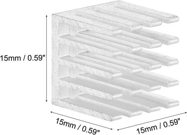 Alt view image 2 of 4 - 15x15x15mm Aluminum Heatsink Radiator for MOS IC Chip Silver Tone 10 Pcs