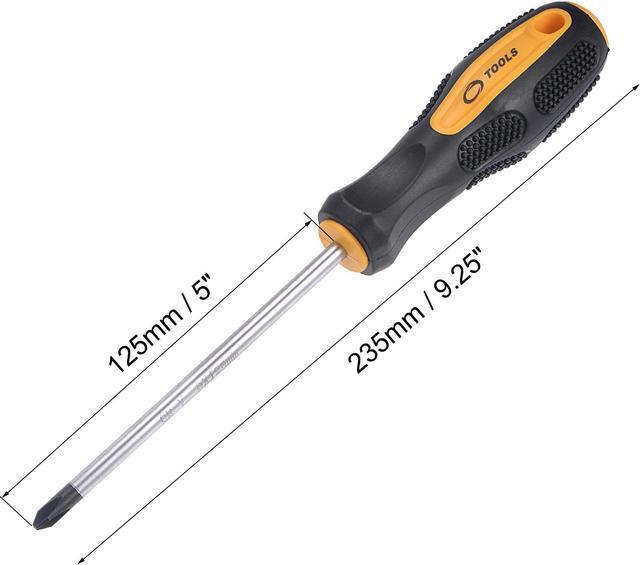 Alt view image 2 of 5 - #2 Phillips / 7mm Slotted Magnetic Screwdriver Set, 5" S2 Steel Round Shaft Non-Slip Black+Yellow Handle