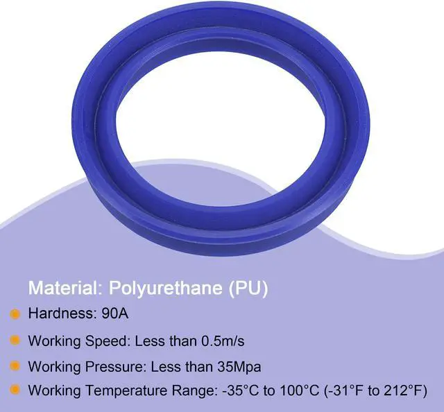 Alt view image 5 of 6 - UHS Radial Shaft Seal 31.5mm ID x 41.5mm OD x 6mm Width PU Oil Seal, Blue Pack of 2