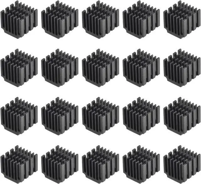 Main image of 14x14.5x13mm Aluminum Heatsink Electronic Radiator for MOS IC Chip Black 20 Pcs