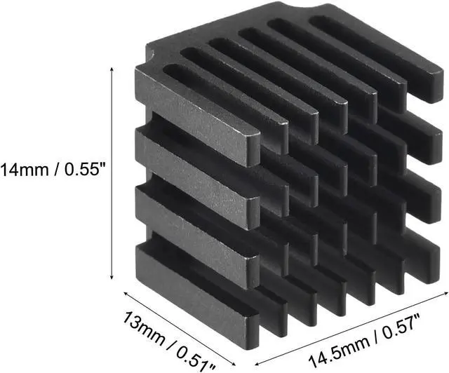 Alt view image 2 of 4 - 14x14.5x13mm Aluminum Heatsink Electronic Radiator for MOS IC Chip Black 20 Pcs