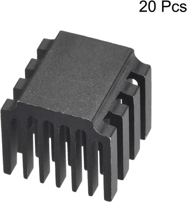 Alt view image 3 of 4 - 14x14.5x13mm Aluminum Heatsink Electronic Radiator for MOS IC Chip Black 20 Pcs