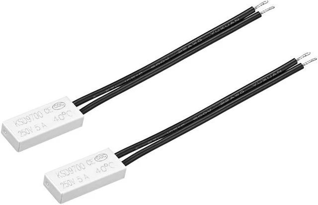 Main image of Normally Close Temperature Switch, 40 N.C 5A Thermal Switch Thermostat Bimetal Temperature Control Switch 2pcs
