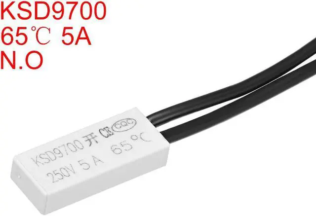 Alt view image 2 of 3 - KSD9700 Thermostat, 65 Normally Open Temperature Switch, N.O 5A Thermal Switch Bimetal Temperature Controller 2pcs