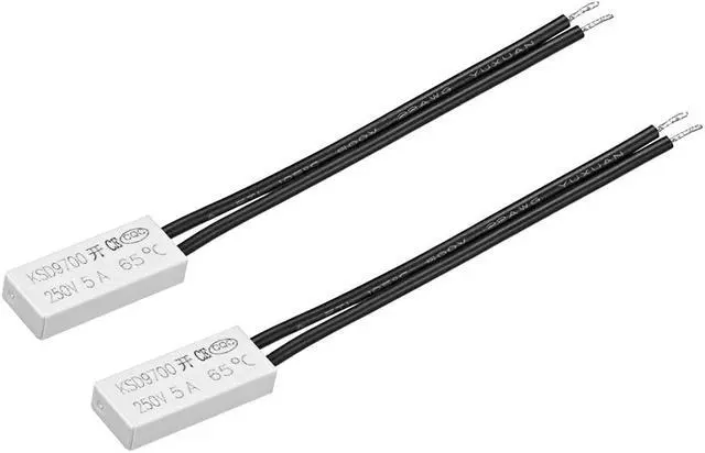 Main image of KSD9700 Thermostat, 65 Normally Open Temperature Switch, N.O 5A Thermal Switch Bimetal Temperature Controller 2pcs