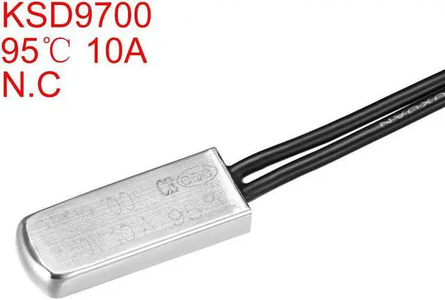 Alt view image 2 of 3 - KSD9700 Thermostat, 95 Normally Close Temperature Switch Thermal Switch, N.C 10A Metal Bimetal Temperature Controller 2pcs