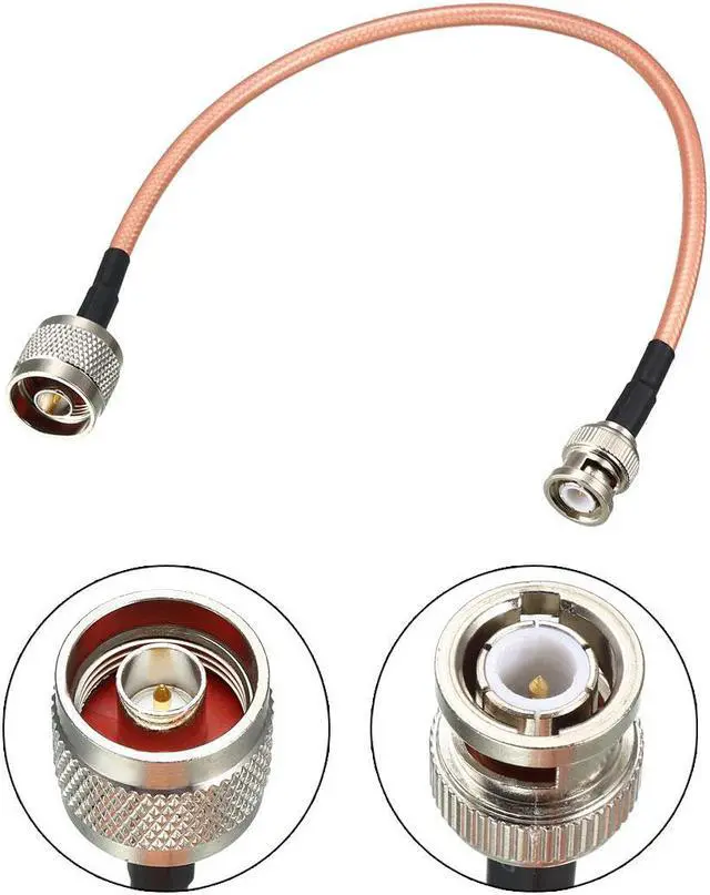 Alt view image 2 of 4 - Low Loss RF Coaxial Cable Connection Coax Wire RG-142 N Male to BNC Male 30cm
