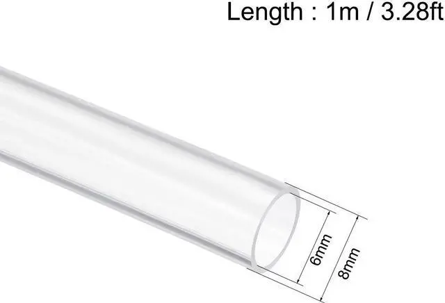 Alt view image 2 of 3 - Silicone Tubing 6mm ID X 8mm OD 3.28ft 1m Flexible Silicon Rubber Tube Air Hose Pipe for Pump Transfer Clear