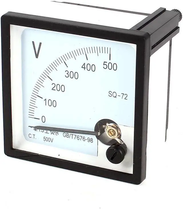 Main image of Unique Bargains Lab AC 0-500V Square Current Testing Panel Voltage Meter Voltmeter 72mm x 72mm
