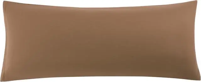 Alt view image 8 of 14 - Soft Microfiber Body Pillow Cover with Zipper Closure, Long Pillow Cases for Body Pillows, 20"x48", Brown