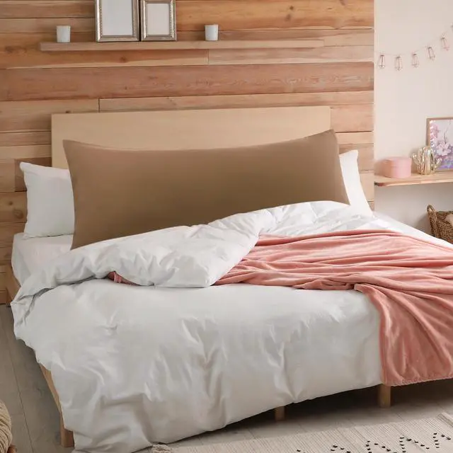 Alt view image 9 of 14 - Soft Microfiber Body Pillow Cover with Zipper Closure, Long Pillow Cases for Body Pillows, 20"x48", Brown