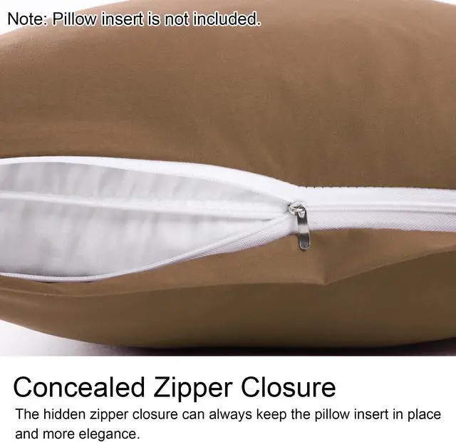 Alt view image 11 of 14 - Soft Microfiber Body Pillow Cover with Zipper Closure, Long Pillow Cases for Body Pillows, 20"x48", Brown