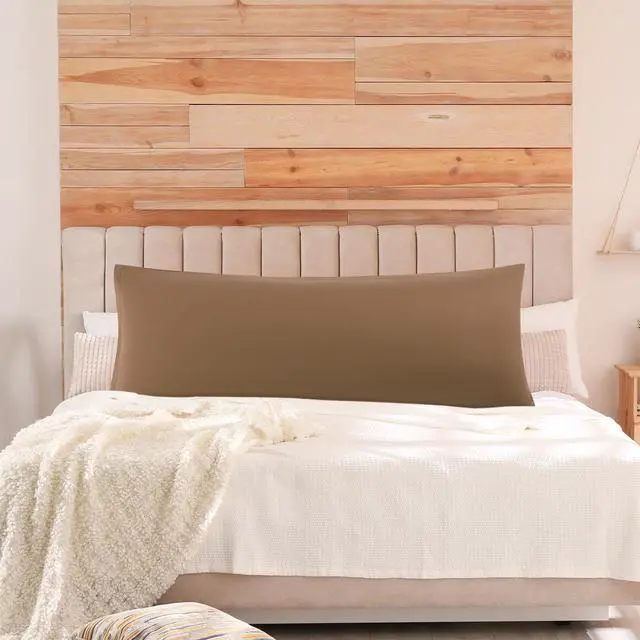 Alt view image 13 of 14 - Soft Microfiber Body Pillow Cover with Zipper Closure, Long Pillow Cases for Body Pillows, 20"x48", Brown