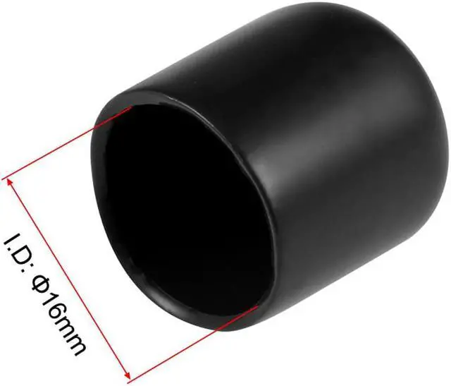 Alt view image 3 of 3 - 25pcs Rubber End Caps 5/8"(16mm) ID Vinyl Round End Cap Cover Screw Thread Protectors Black