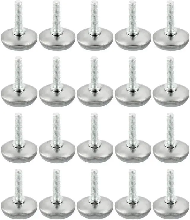 Main image of 6mm x 25mm Thread Screw on Type Furniture Adjustable Glide Leveling Foot 20 Pcs