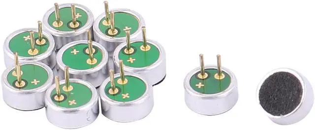 Main image of 10 PCS 6mm Dia 2.7mm High 2 Pin MIC Capsule Electret Condenser Microphone
