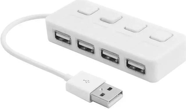 Main image of Unique Bargains Hi-speed ON/OFF 4 Port 2.0 USB Hub w LED Indicator for Computer