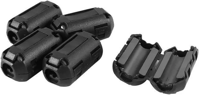 Main image of Unique Bargains 5 Pcs UF70B 7mm Dia Black Clip On EMI RFI Noise Ferrite Core Filter