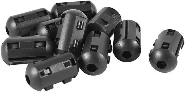Main image of Plastic Clip-on Ferrite Ring Core Black for 5mm Diameter Cable Cord 10 Pieces