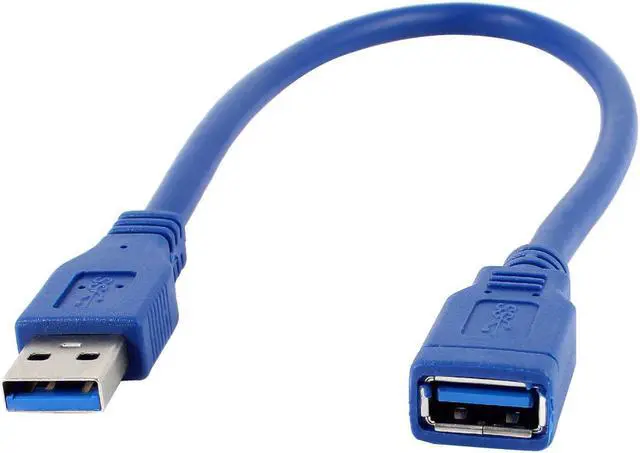 Main image of Unique Bargains Notebook Computer PC USB 3.0 Type A F/M Connector Cable Cord 30cm 12" Blue