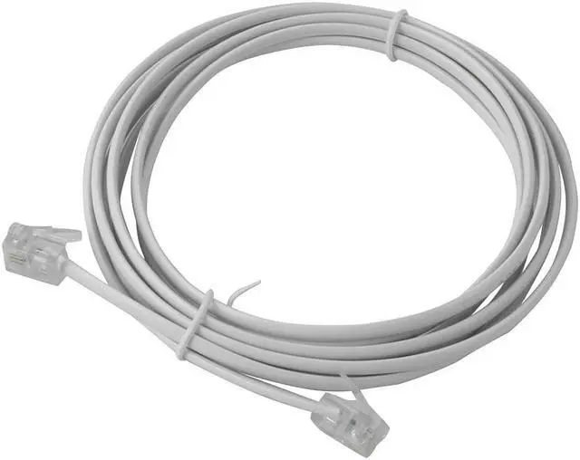 Main image of White 6P2C RJ11 Male to Male Plug Telephone Line Cable Wire 2M 78.7" Long