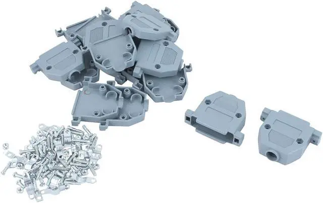 Main image of 10 x Gray Plastic Shell Cover Housing Protector Replacement for DB-25 Connector