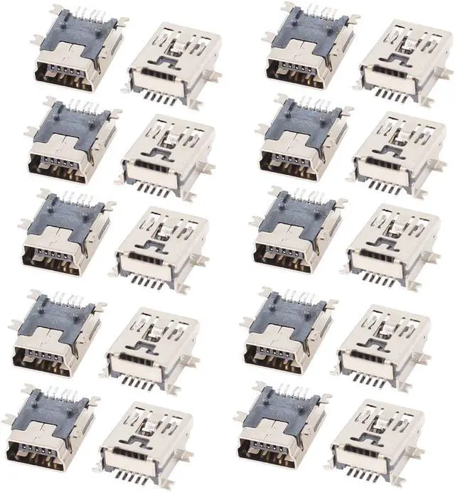 Main image of 20 Pcs Mini USB 5P Female 5 Pin Jack Socket SMD Connectors Adapter