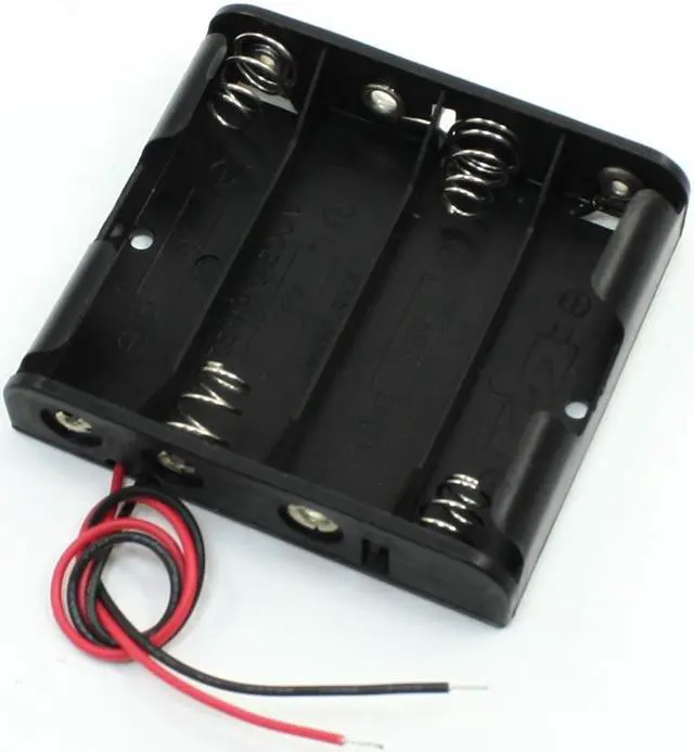 Main image of Single Side 4 x 1.5V AA Battery Case Holder Black