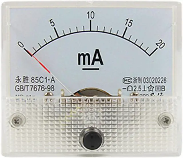 Main image of New DC 0-20mA Analog Panel Meter Ammeter Amperemeter