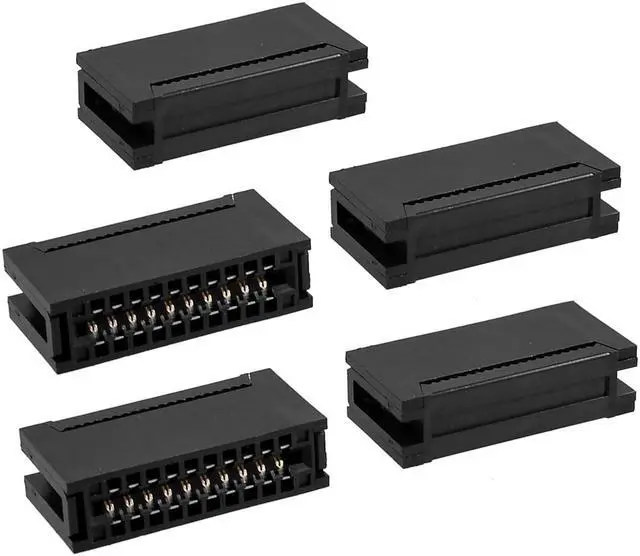 Main image of Unique Bargains 5 x Dual Row 20 Pins Ribbon Cable Female IDC Card Edge Connector 2.54mm